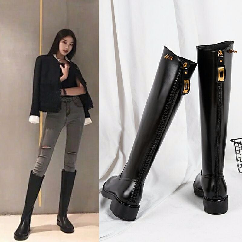 New Ladies Rider Black Long Boots