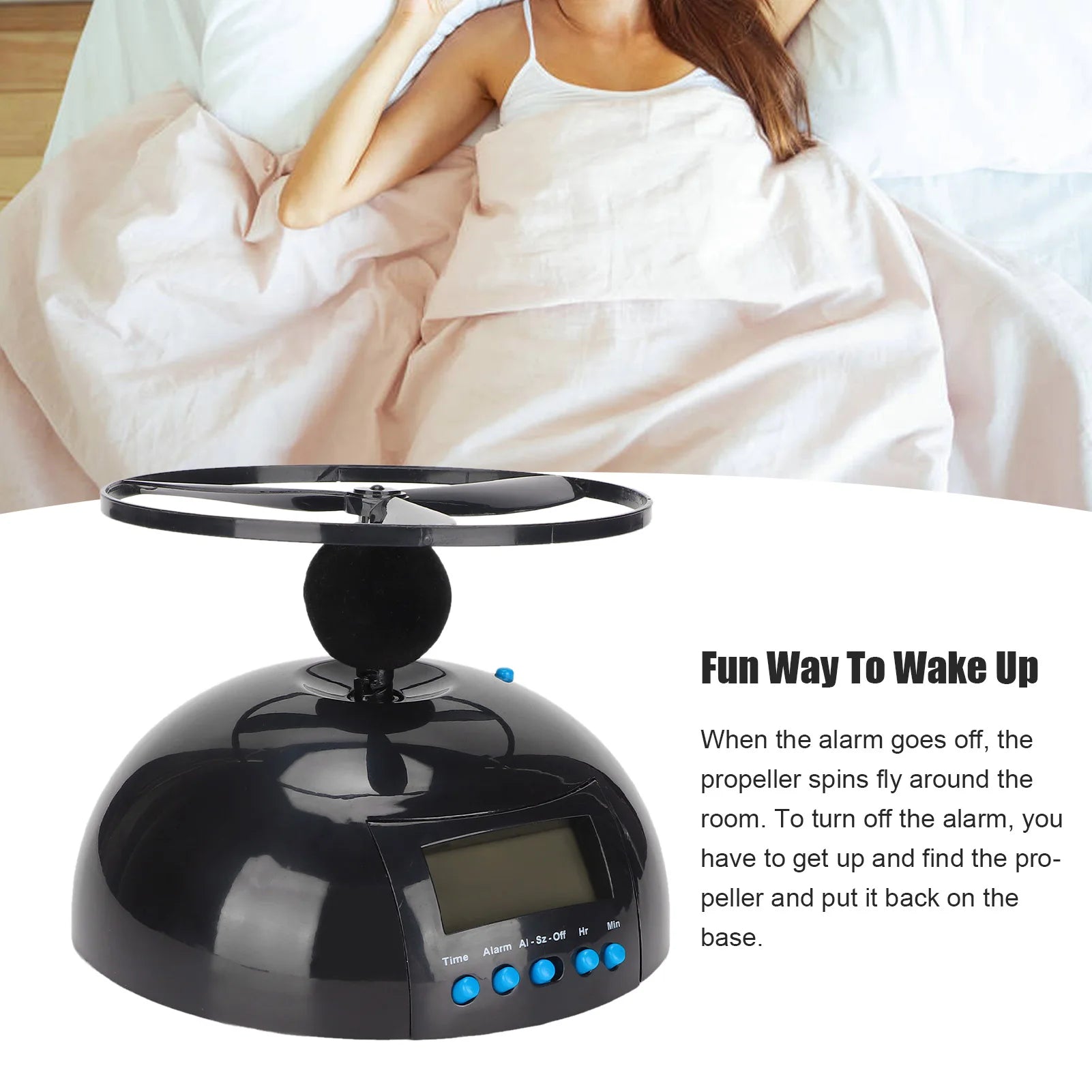 Multipurpose Run Away Flying Alarm Clock Bedroom Bedside Clock Electronic Clock Tool for Bedroom  Home School Mini Alarm Clock